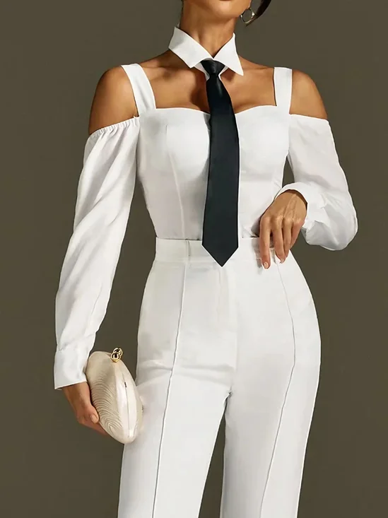 Urban Color Block Shirt Collar Shirt