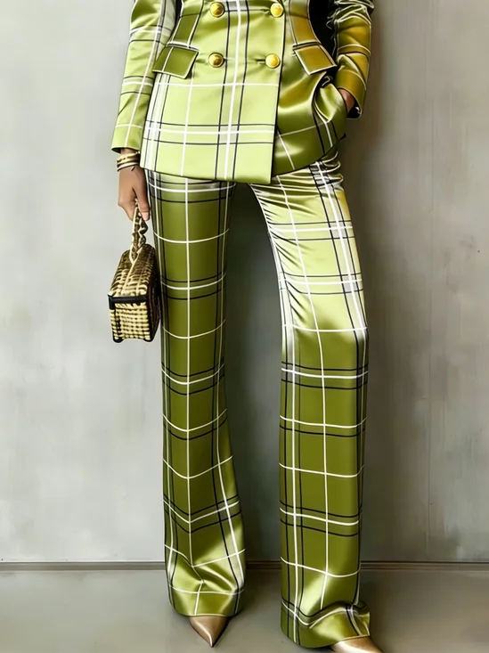 Urban Plaid Straight Pants