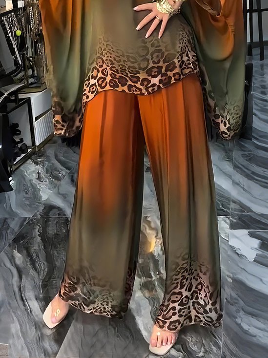 Urban Ombre Printing Wide Leg Pants