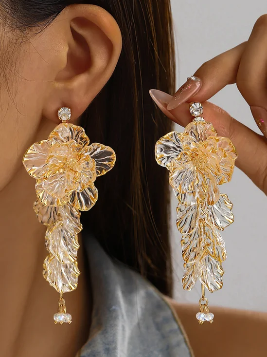 Tassel Flower Earrings Stylish And Sophisticated Flower Earrings