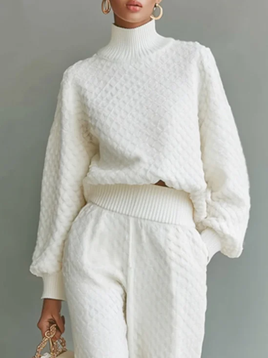 Casual Plain Turtleneck Sweater