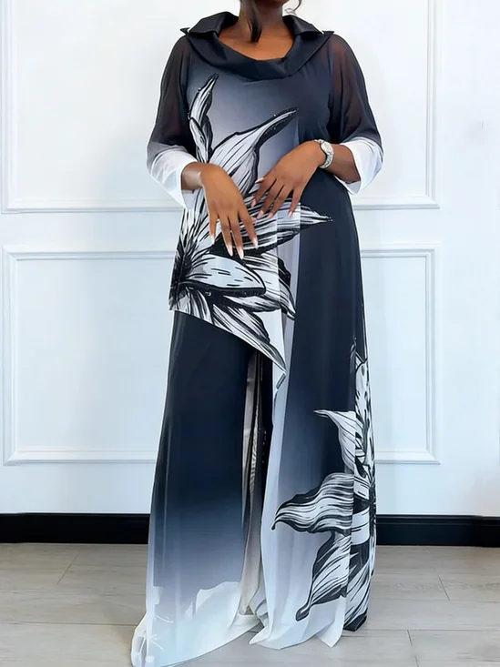 Urban Floral Irregular Craftsmanship Blouse