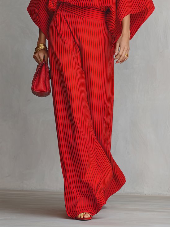 Elegant Striped Wide Leg Pants