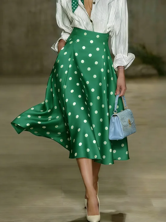 Urban Polka Dots Midi Skirt