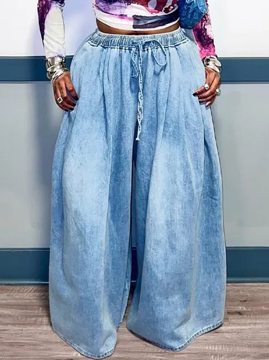 Casual Denim Wide Leg Jeans