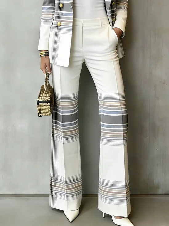 Urban Geometric Printing Flare Pants