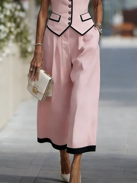 Urban Color Block Straight Pants