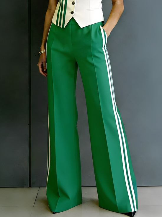 Urban Geometric Printing Straight Pants