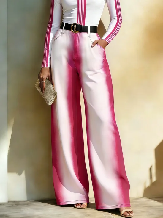 Urban Gradient Pattern Straight Pants