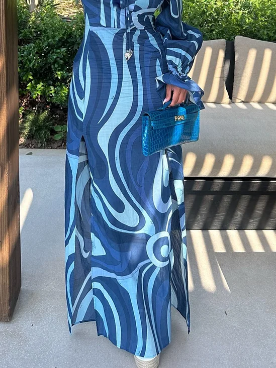 Vacation Printing Random Print Maxi Skirt