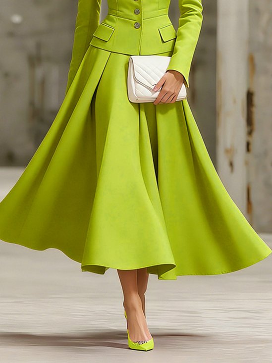 Elegant Plain Maxi Skirt