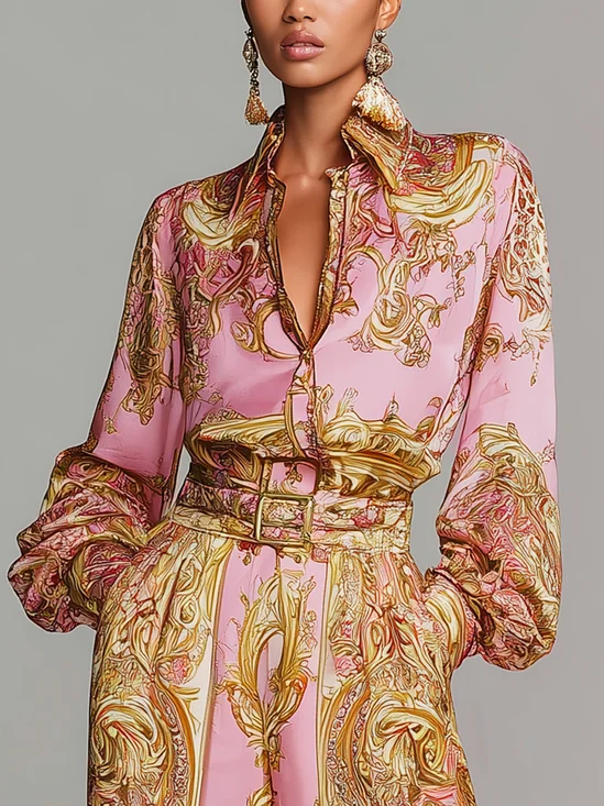 Satin Urban Paisley Printing Shirt