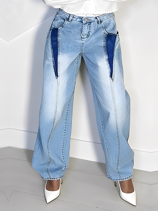 Color Block Urban Denim Jeans