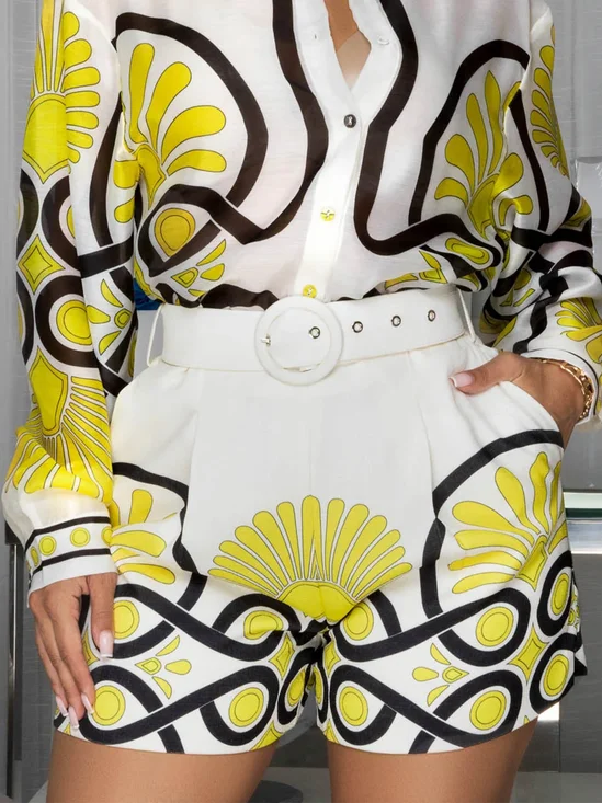 Vacation Random Print Printing Shorts