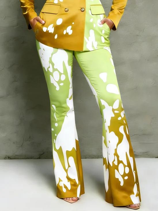 Urban Abstract Printing Flare Pants
