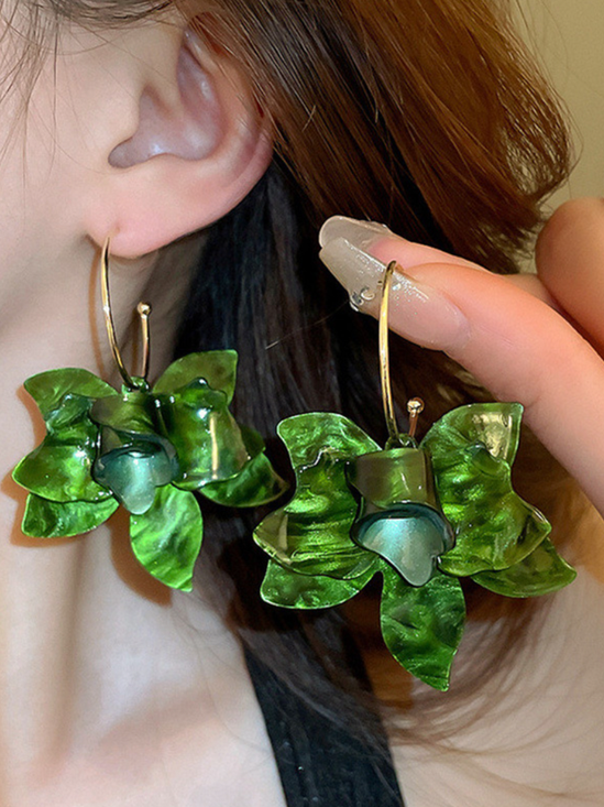 Exaggerated floral earrings