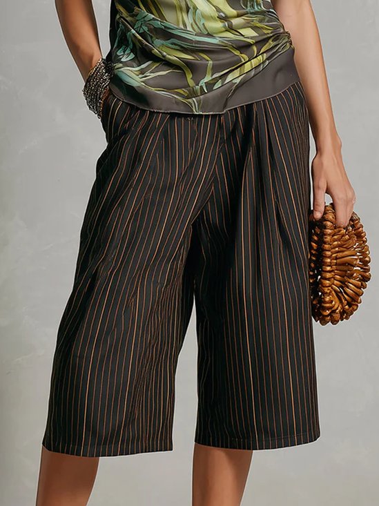 Urban Striped Printing Straight Shorts