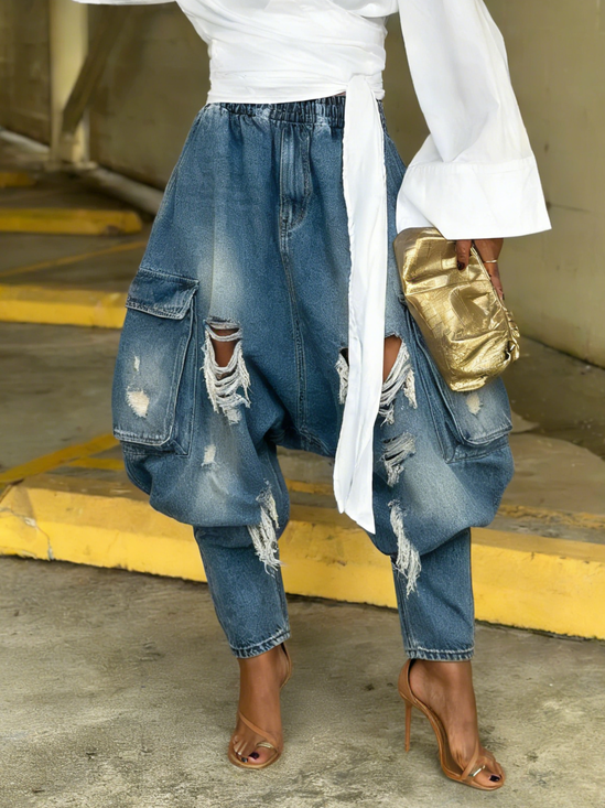 Denim Loose Distressing Urban Jeans