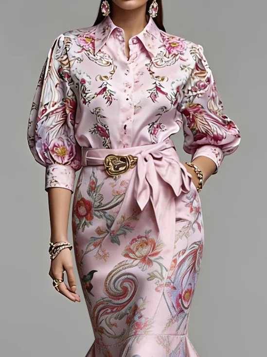 Urban Floral Shirt Collar Shirt