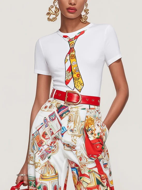 Urban 3D Printing Printing Crew Neck T-shirt