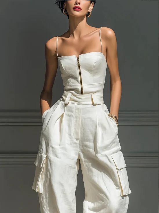 Cotton Casual Plain Spaghetti Cami