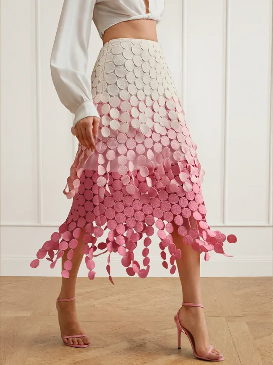 Urban Hollow Out Ombre Midi Skirt