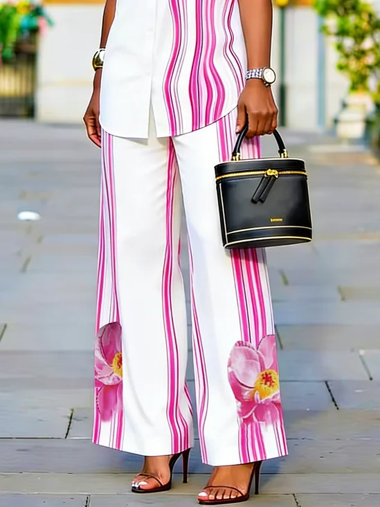 Urban Abstract Stripes Straight Pants