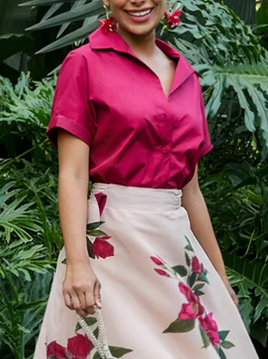 Urban Plain Shirt Collar Shirt