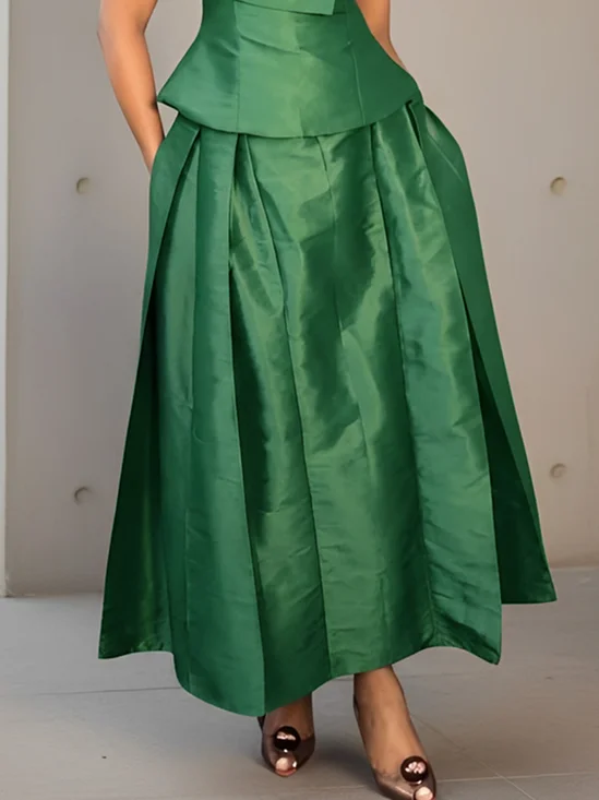 Plus Size Loose Plain Elegant Skirt