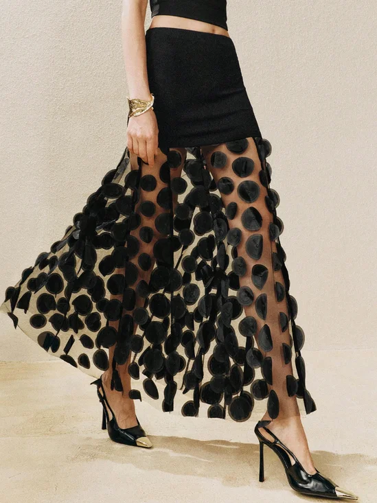 Elegant Split Joint Plain Maxi Skirt