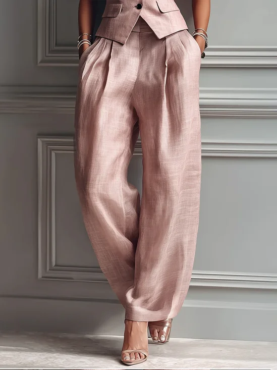 Casual Plain Straight Pants
