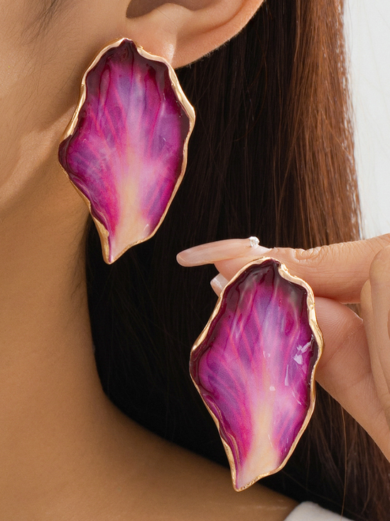Irregular Pleated Drip-Glaze Earrings