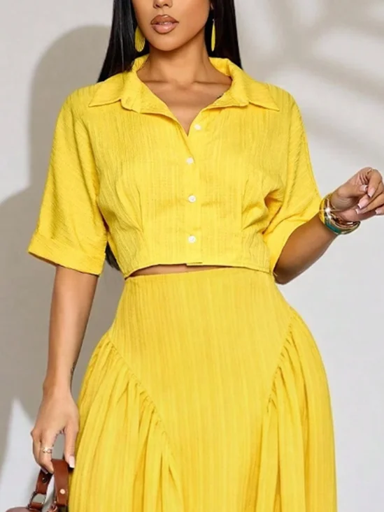 Casual Striped Buttoned Shirt Collar Shirt