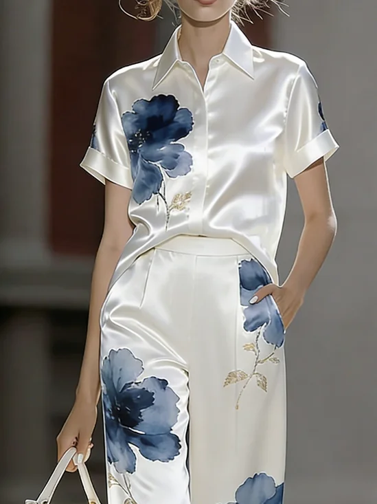 Urban Floral Shirt Collar Shirt