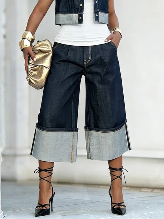 Plain Urban Loose Soft Tencel Denim Jeans