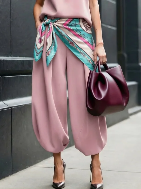 Urban Plain Bloomers Fashion Pants No Belt