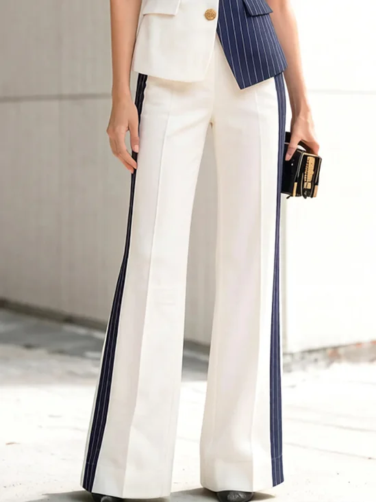 Urban Striped Split Joint Straight Pants