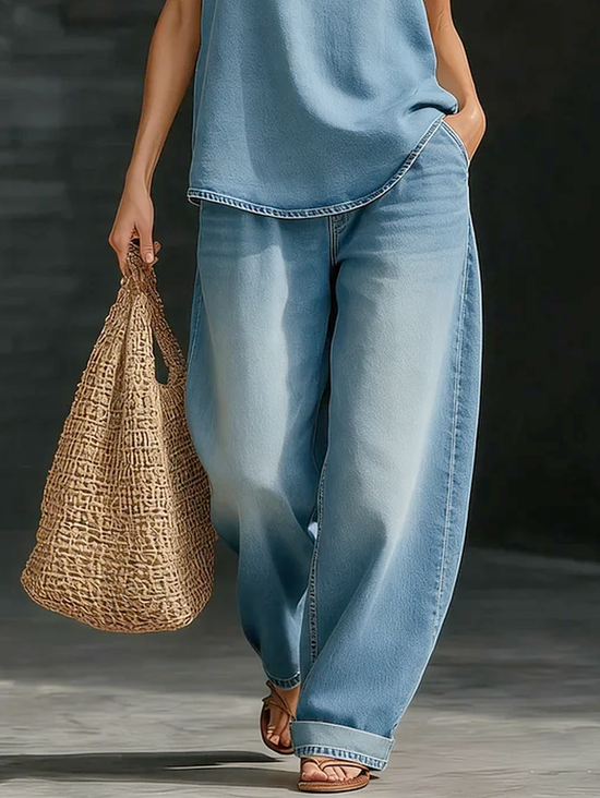 Plus Size Casual Loosen Denim Jeans