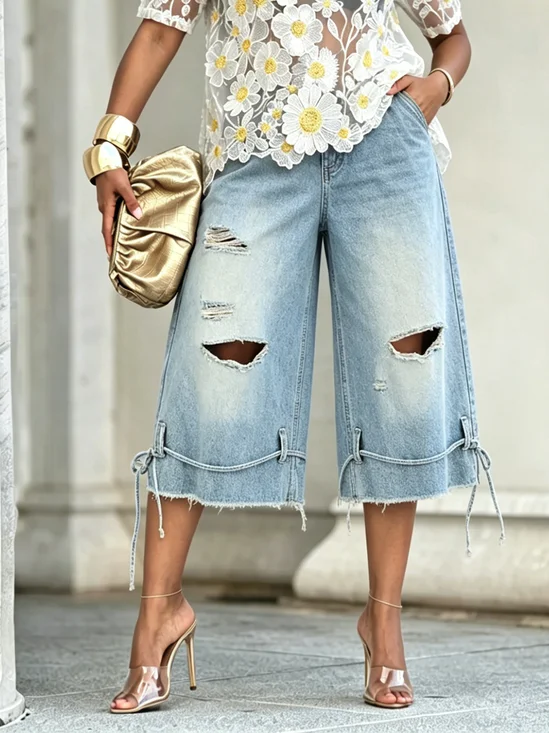 Plain Denim Loose Urban Jeans