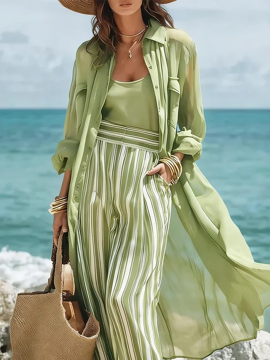 Cotton And Linen Casual Plain Distressing Shirt Collar Shirt