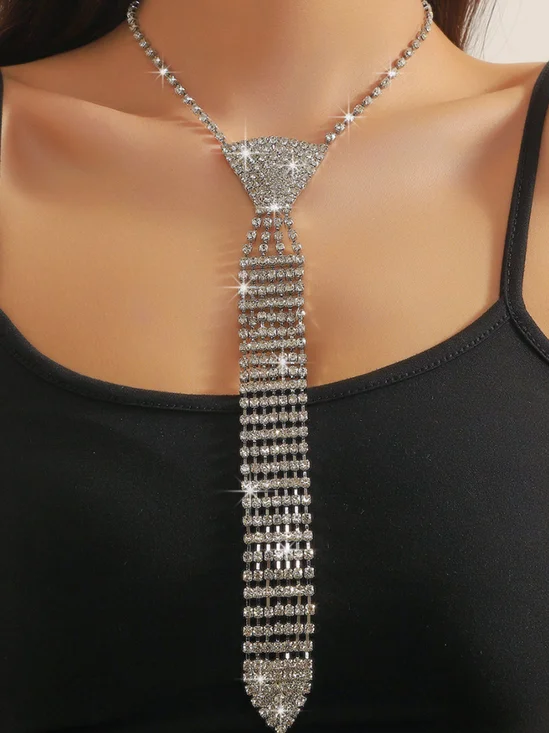 Rhinestone Tassel Necklace