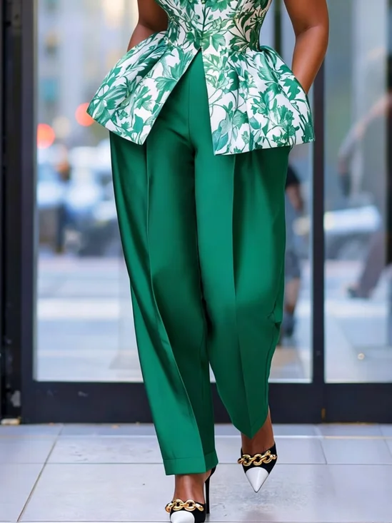 Elegant Plain Straight Pants