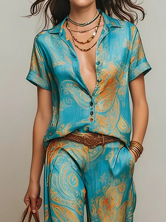 Plus Size Casual Shirt Collar Shirt