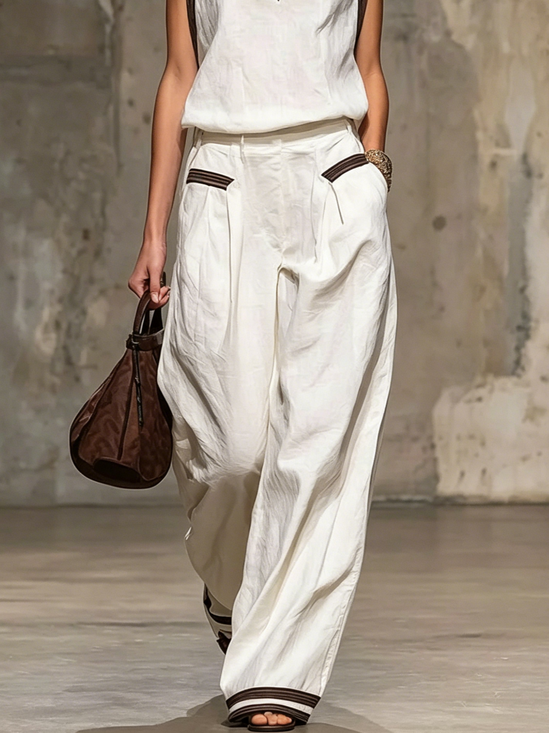 Casual Plain Straight Pants Pant