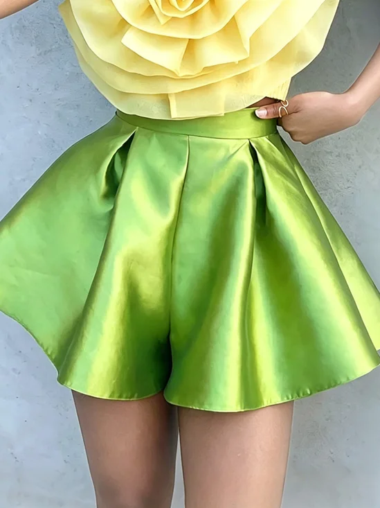 Satin Elegant Plain Shorts