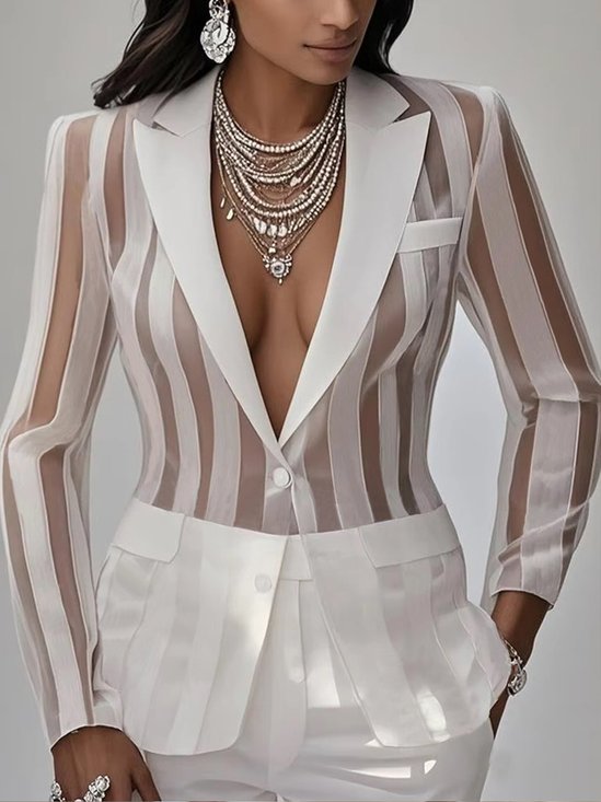 Urban Plain Lapel Collar Blazer