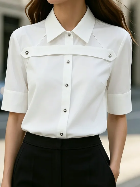 Urban Plain Shirt Collar Shirt
