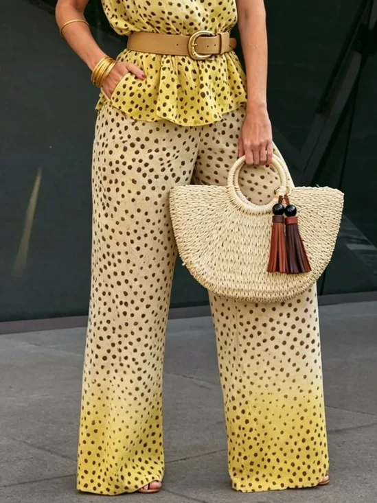 Vacation Polka Dots Straight Pants