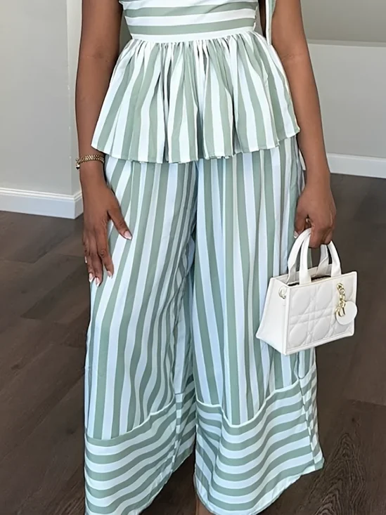 Vacation Striped Straight Pants