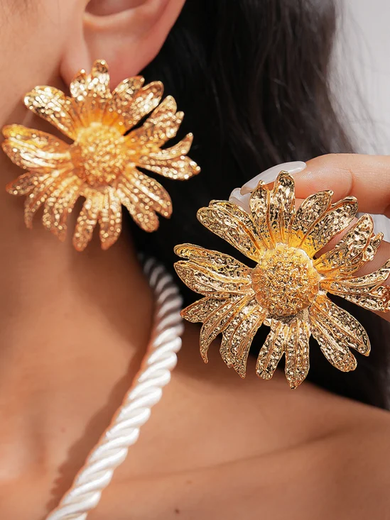 Pleated Flower Earrings